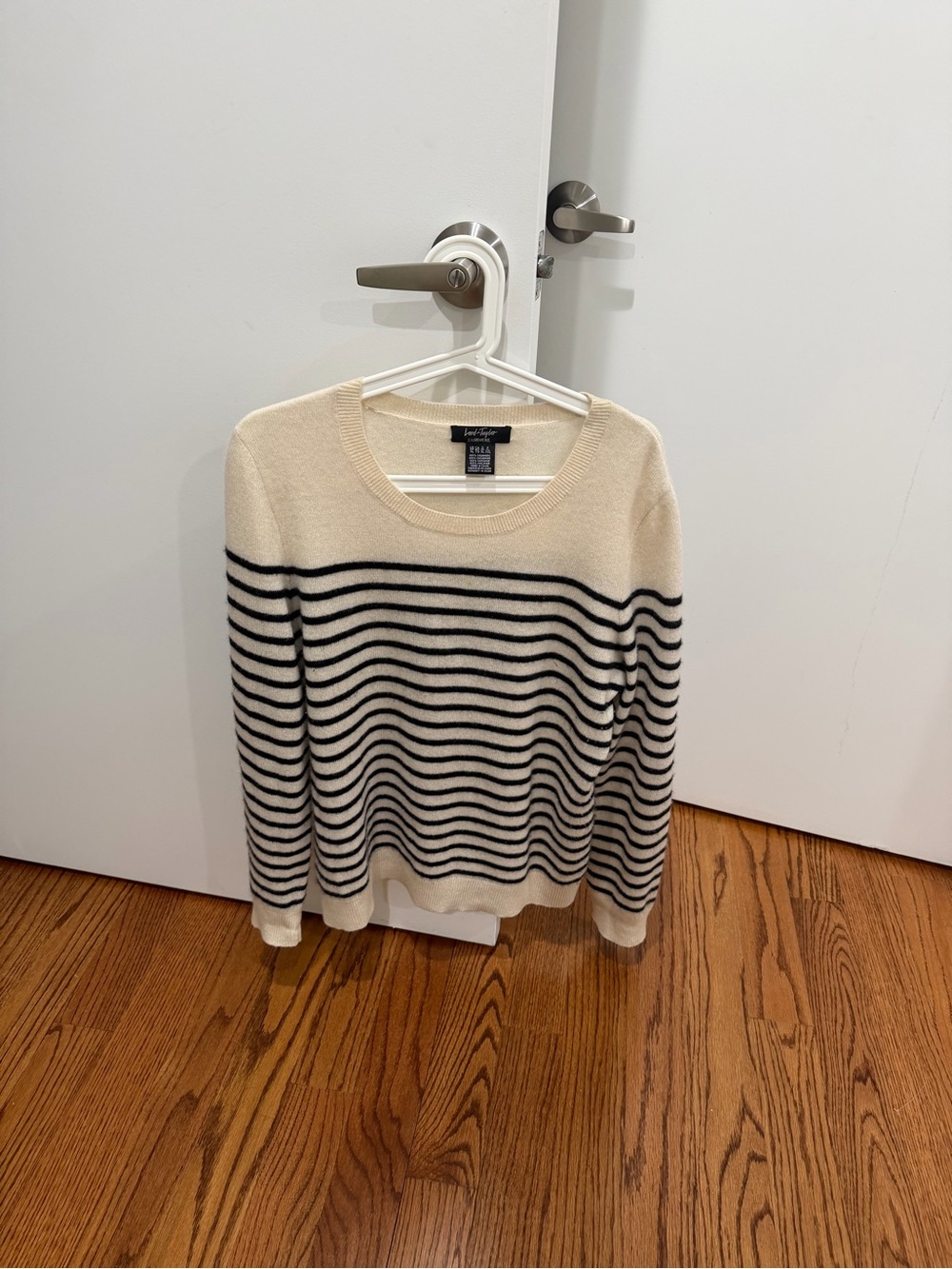 Lord & Taylor 100% Cashmere Striped Sweater XL